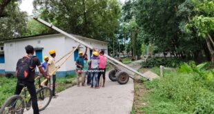 Alipurduar: ভাঙলো বিদ্যুতের খুঁটি সান্তালপুর মিশন সংলগ্ন এলাকায়